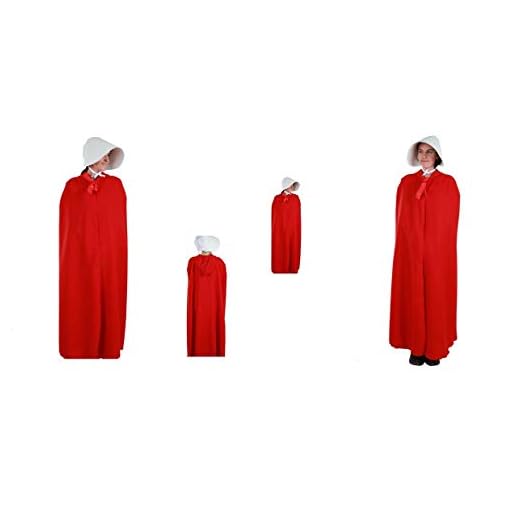 LBA Disfraz de El Cuento de la Criada. Disfraz compuesto de Capa con capucha y Sombrero. Talla única de adulto.