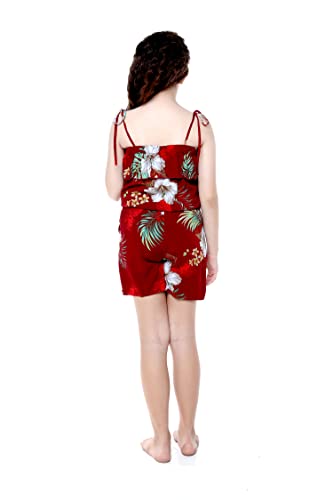 Image of Matchable Family Hawaiian Luau Men Women Girl Boy Clothes in Pineapple Garden Burgundy