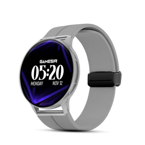 Image of GameSir Active 2 Smartwatch for Men & Women, 1.39 inch HD Round Display, Bluetooth Calling, Heart Rate & SPO₂, 100+ Sports Modes, IP67, Long Battery Life for Android & iOS (Magnetic Grey)