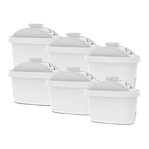 AquaCrest AQK-07+ - Filtro de repuesto para jarra de agua Brita Maxtra/Maxtra+, Mavea, Dafi Unimax, Aquaphor Maxper, PearlCo Unimax, Aluna Cool, Lauson AWF102(6)