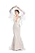 Sorayan Luxury Lace Flare Sleeves Mermaid Wedding Dress Boho Beach Sexy Deep V Open Back Bridal Gowns (8,Champagne Lining)