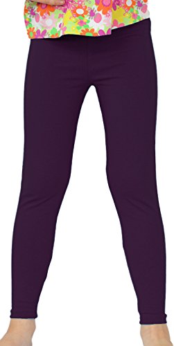Leggings de algodón para niñas y niños morado oscuro 10 años