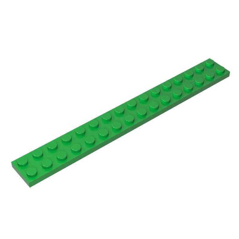 4282 Foundation Plate Plate 2x16 10 Pieces GDS-517 Compatible with Lego Building Blocks Color:Bright Green โ image 1