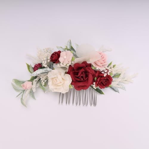 Peine floral con flores secas para cabello miniatura 6