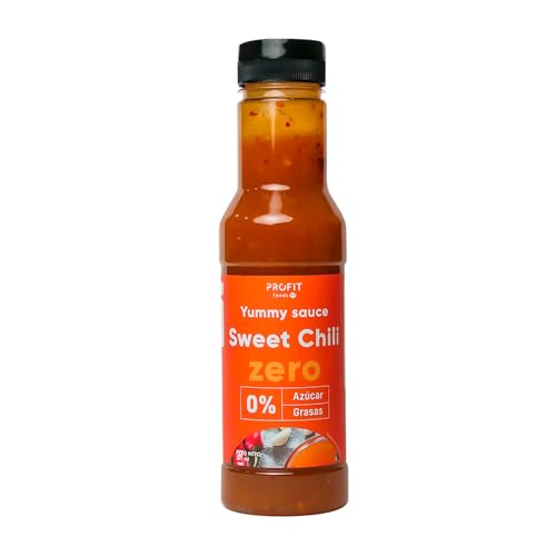 PROFIT - Yummy Sauce - Salsa baja en calorías - Ideal como aderezo para tus platos favoritos. 0% grasas y azúcares añadidos. Sin lactosa - 375 ml (Chilli Dulce)