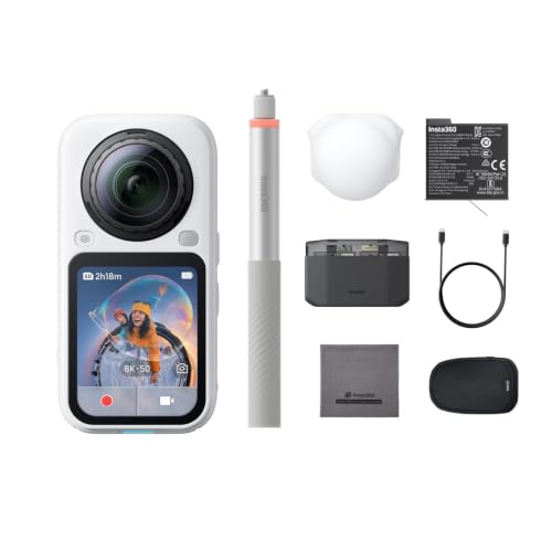 Image of Insta360 X6 Essentials Bundle White - 8K 360 Camera with 1 /1.1'' Sensors | Action Camera, Dual Custom Square 1 /1.1 inch Sensors, Triple AI Chip, Replaceable Lens 2.0, 140 Minutes 8K Video
