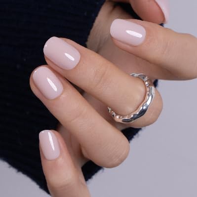 Image of CurvLife Extra Short Square Press On Nails, Pink, Powder Poise, Soft Gel