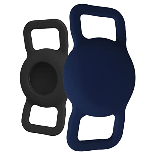 Airtag - Soporte para collar de perro, funda protectora de silicona para Apple Airtag (negro/azul) Cover