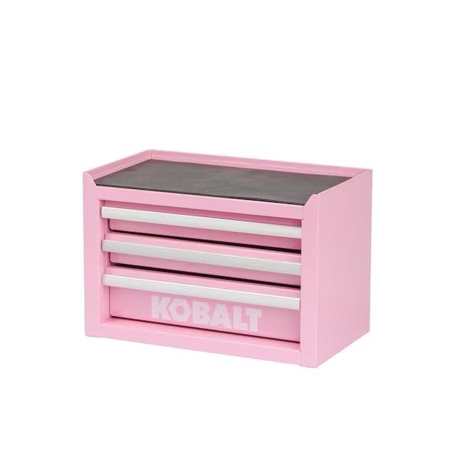 Mini 3-Drawer Pink Steel Tool Box.