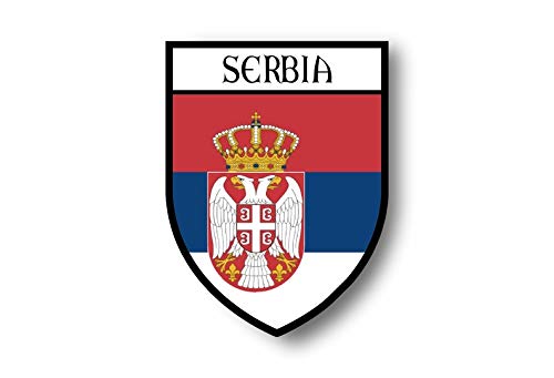 Akachafactory Sticker Adesivi Adesivo Stemma Citta Bandiera Auto Moto Serbia