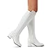 DREAM PAIRS Women's Knee High Stretchy Fashion Boots,Size 8,White,JENNIFER-3