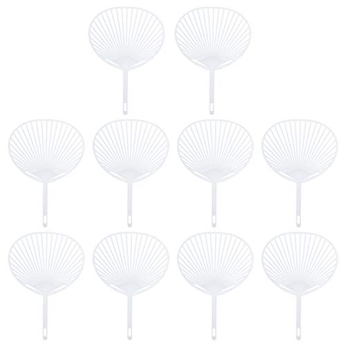 Yardwe 10pcs Fan Japonais Uchiwa DIY Kit Cadre de Ventilateur à Main pour Bricolage Artisanat (Blanc)
