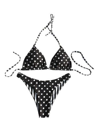 Bikini 2 pièces à rayures florales idéal pour vos après-midis bronzage à la plage