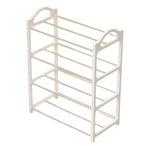 Homeponnew Zapatero de cuatro capas y armario de almacenamiento con reposabrazos, organizador de zapatos que ahorra espacio para pasillo, sala de estar y dormitorio, fácil montaje, blanco (blanco)