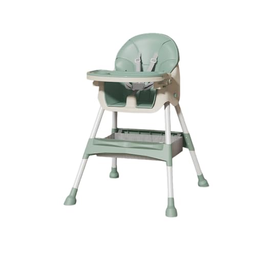 TPPTベビーチェア ハイローチェア 五点式安全ベルト 軽量折りたたみ式 二段テーブル付き 高さ調節 収納袋 工具必要なし 持ち運び便利 出産祝い キッズチェア 6ヶ月-3歳多機能 赤ちゃん用 お食事椅子 (シアン,高さ調節可能 + クッション + 二層ダ