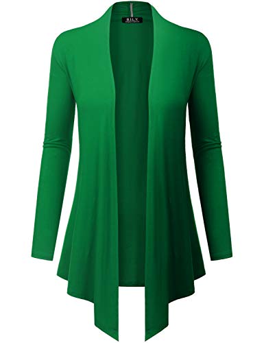 Because I Love You Women's Open Front Drape Hem Lightweight Cardigan - XX-Large - Kelly Green