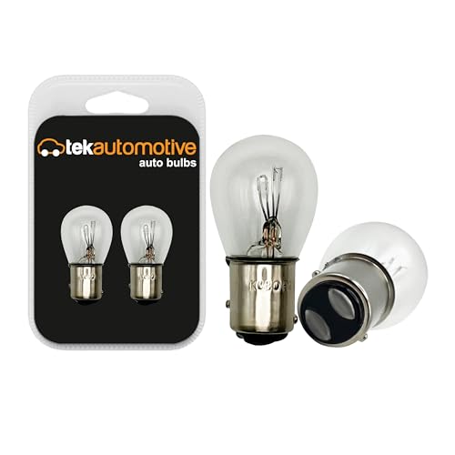 Tek Automotive 2 x 380 P21/5W BAY15D Brake Light Bulbs 12V 21/5W Stop & Tail Car Bulbs (Staggered Pins Dual Filament)
