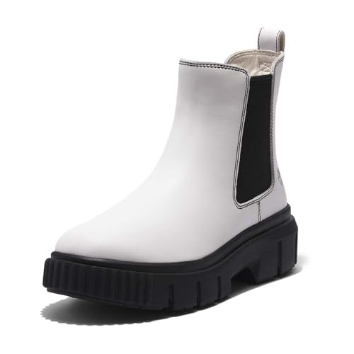 Timberland Timberland Women's Greyfield Chelsea Boot, White Full-Grain, 8.5 Medium