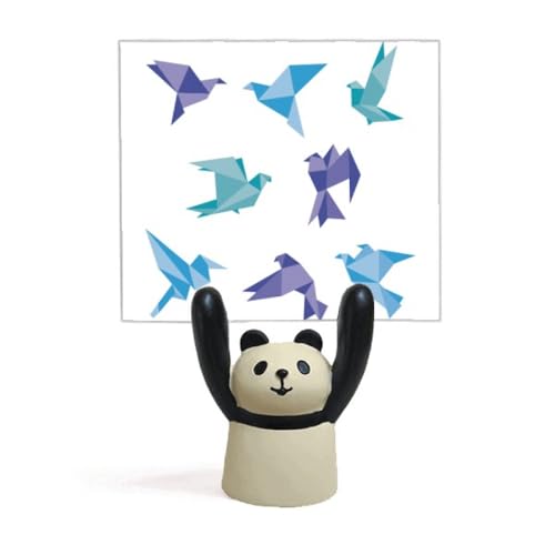 Porte-mémo coloré Origa Pigeon motif panda en résine pour bureau