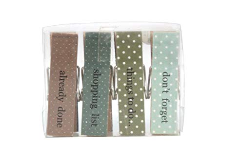 Gisela Graham Magnetic Peg Clips, Wood, Multi, One Size