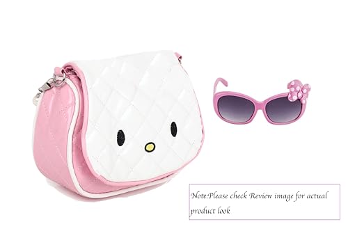 Sanjis Enterprise Combo Of Cartoon Crossbody Hand Purse for Girls Kids Toddler Mini Cute Handbags Shoulder Messenger Phone Purse Wallet Sling Bag and 1 sunglass (Pack Of 2)