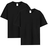 Playera crop-top de algodón para mujer baja a un gran precio Genérico Set de 2 Camisetas de Algodón 230G para Hombre y Mujer, Playeras Hombre Básicas de Manga Corta, Cuello Redondo...