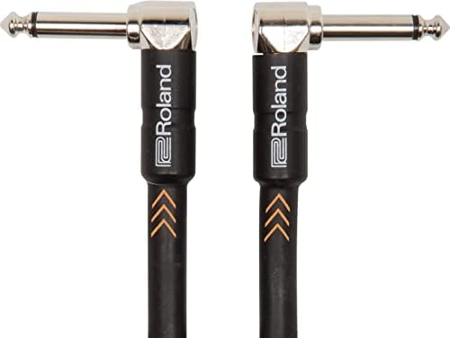 Roland Black Series Patch/Pedal CableRight-Angle 1/4-Inch Connectors, Length: 1 Ft/30 Cm - Ric-B1Aa