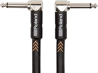Roland Black Series Patch/Pedal CableRight-Angle 1/4-Inch Connectors, Length: 1 Ft/30 Cm - Ric-B1Aa