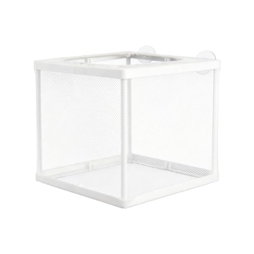 BORFUE Aquarium Breeding Box Fish Incubator Mesh Box DIY Aquarium Hatcher Mesh Box Aquatic Separation Tool Soft Polyester Net for Fish Tank (14 * 15 * 16cm)