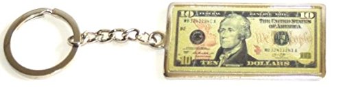 USA $10 Bill Alexander Hamilton Money 10 Dollar Metal Key