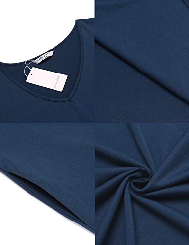image for luxilooks Women's Cotton Sleep Shirts Solid Cotton Sleepwear Short Sle