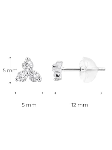Image of S925 Sterling Silver Earrings, Hypoallergenic Stud for Women & Men | Minimalist Dainty Design, Solid 925 Sterling Silver or with 18K Gold Plate, Daily /Party Wear, Birthday Gift, Silver or Gold