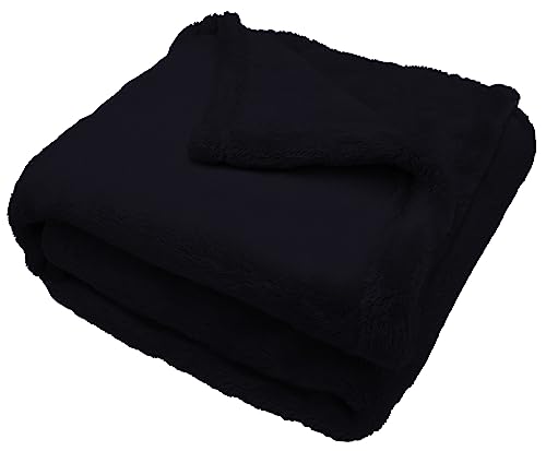 Comfort Lab Plush Flannel Throw Blanket - Soft, Lightweight, Giftable Fleece Blanket for Couch, Bed & Home Decor - Anti Pilling and Non Shedding Fleece Couch Throw - Throw (50" x 60") - Navy