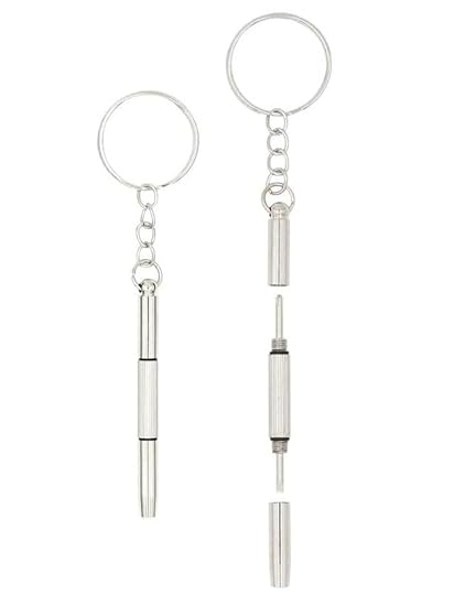 Compact Pocket Mini Screwdriver Kit Glasses Phone Watch Screw Repair Tool 3in1 with Keychain Portable Hand Tools(Pack of 2)