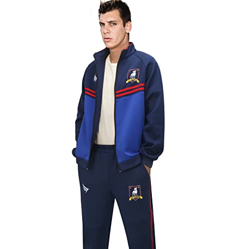 Football Jacket Pants Suit Blue Soccer Track Lightweight Sports Tracksuit Training Sportswear Set Adult Size3
