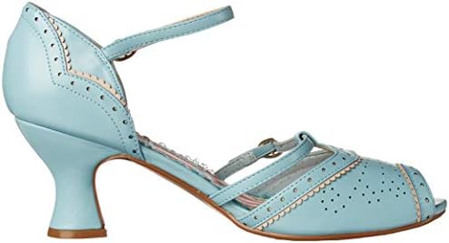 Bettie Page Women's Pinup, Retro, Vintage Heeled Sandal, Blue, 9 | Image 5