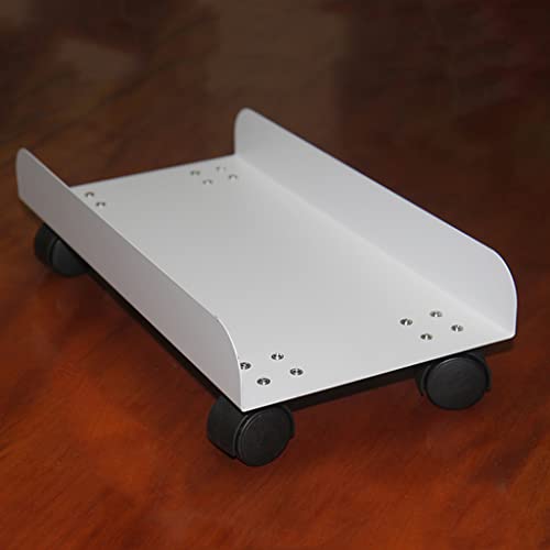 Soporte para CPU de torre, soporte rodante de acero, carrito móvil con ruedas con bloqueo, apto para la mayoría de gabinetes de computadora bajo escritorio, negro/blanco, 400 x 215 x 58 mm miniatura 4