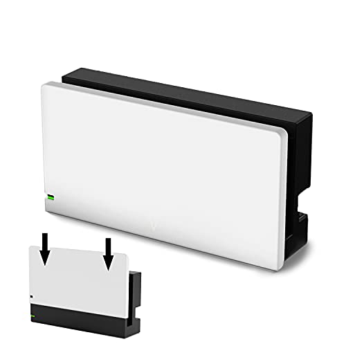 TIKOdirect Custom Faceplate Cover for Nintendo Switch Original Model Charging Dock, Hard PC Slim Shell Anti-Scratch [No Screwdriver Installation] for NS Docking Station, White