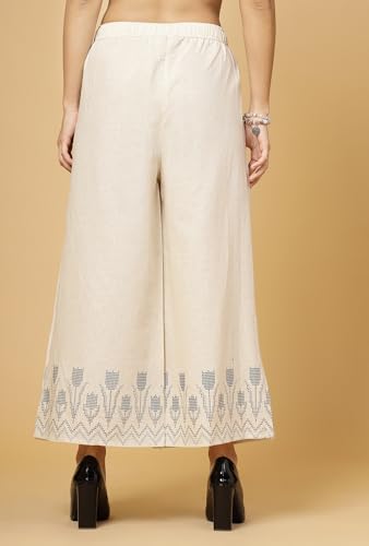 Image of Pistaa's Women's Regular Fit High Rise Pure Cotton Big Flair Printed Regular Palazzo