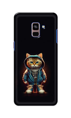 Image of PRINTFIDAA Printed Hard Back Cover Case for Samsung Galaxy A8 Plus | A8+ Back Cover (Hipster Cat) -112