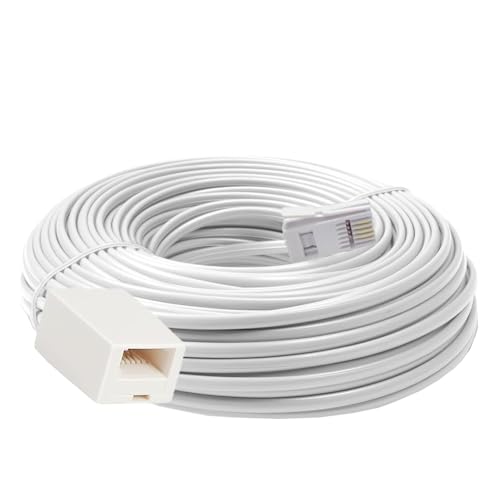 XINTONG Telephone Extension Cable 25M,Phone Extension Cord,Phone Line for UK Landline Phone,Compatible with BT&RJ11 Home and Office Fax, Wired Phone