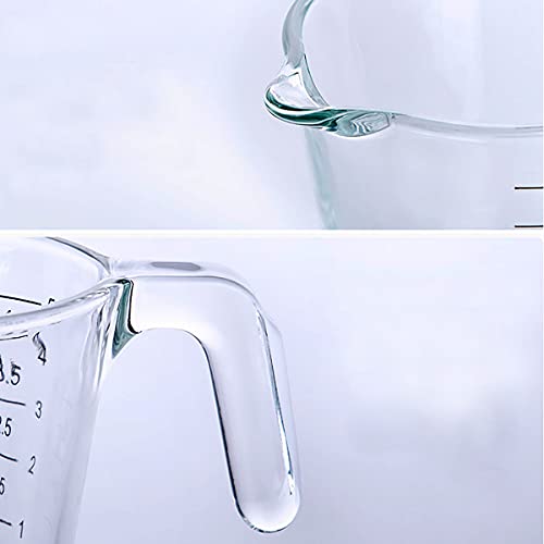Dadamong Glass Measuring Cup With Bamboo Lid And Handle, Borosilicate Glass Multi-Function Graduated Beaker Mug, V-Shaped Spout Milk Cup For Liquids, Microwave And Oven Safe (500Ml) #TOP5