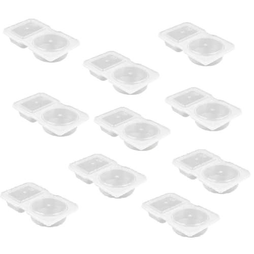 Contenedores de condimentos de doble compartimento con tapas, recipientes desechables de 2 compartimentos, herméticos, aderezos para ensaladas, aperitivos