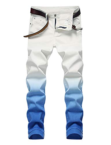 Men's Gradient Color Stretch Dnim Jeans