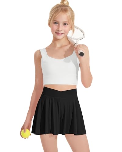 Girls Butterfly Shorts 2 in 1 Flowy Shorts Tennis Skirt Skorts for Girl Size 5-14 Years2