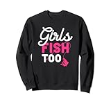 canna da pesca girls fish too funny catch bass fisherman felpa