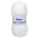  Robin Super Chunky - Ovillo de lana (100 g, 40 unidades), color blanco