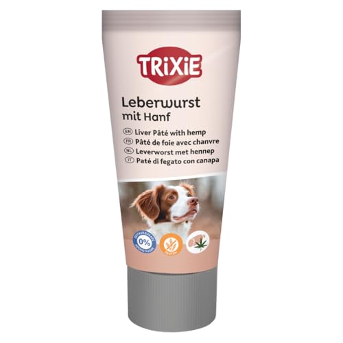 TRIXIE Hundeleckerli Leberwurst mit Hanf, streichzart – 75 g