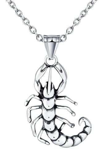 INFINIONLY Colliers Pendentifs en Acier Inoxydable pour Hommes Pendentif Scorpion Créatif Collier Décorations des Jeunes