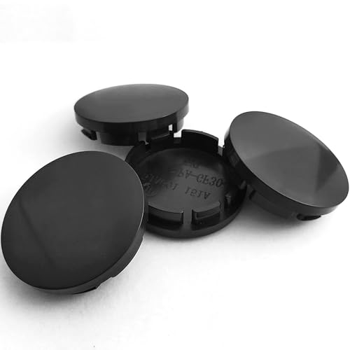 4 Stück Radnabenkappen 56mm, Universal Nabendeckel Radnabenabdeckung, Felgendeckel, Felgenkappen, Universal ABS Nabenkappen Schwarz (OD 56mm ID 51mm)